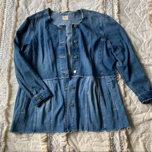 Distressed Peplum GAP Denim Jacket